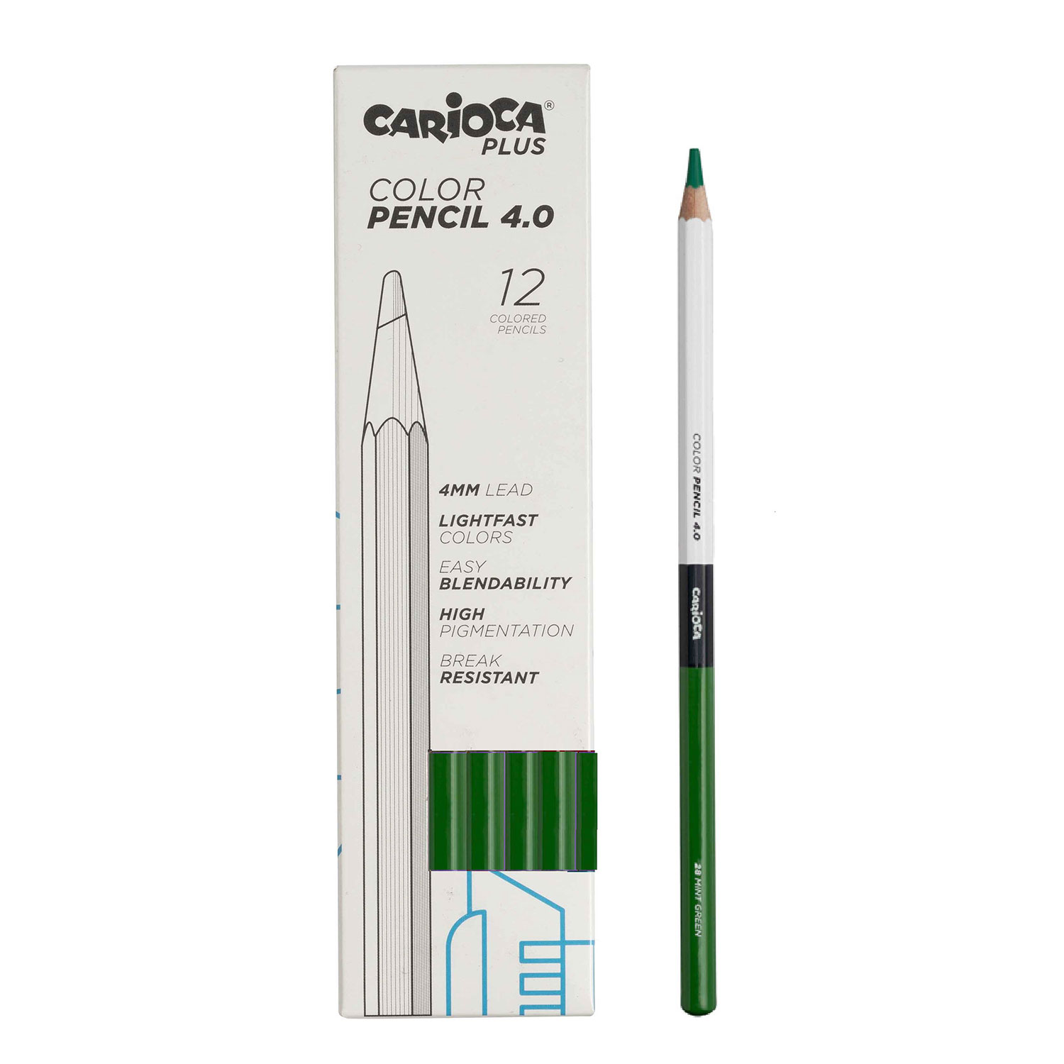 Lápis De Cor Carioca Plus 4.0 Verde Menta 45216/28 ( Imagem 3 de 3 ) - Preview