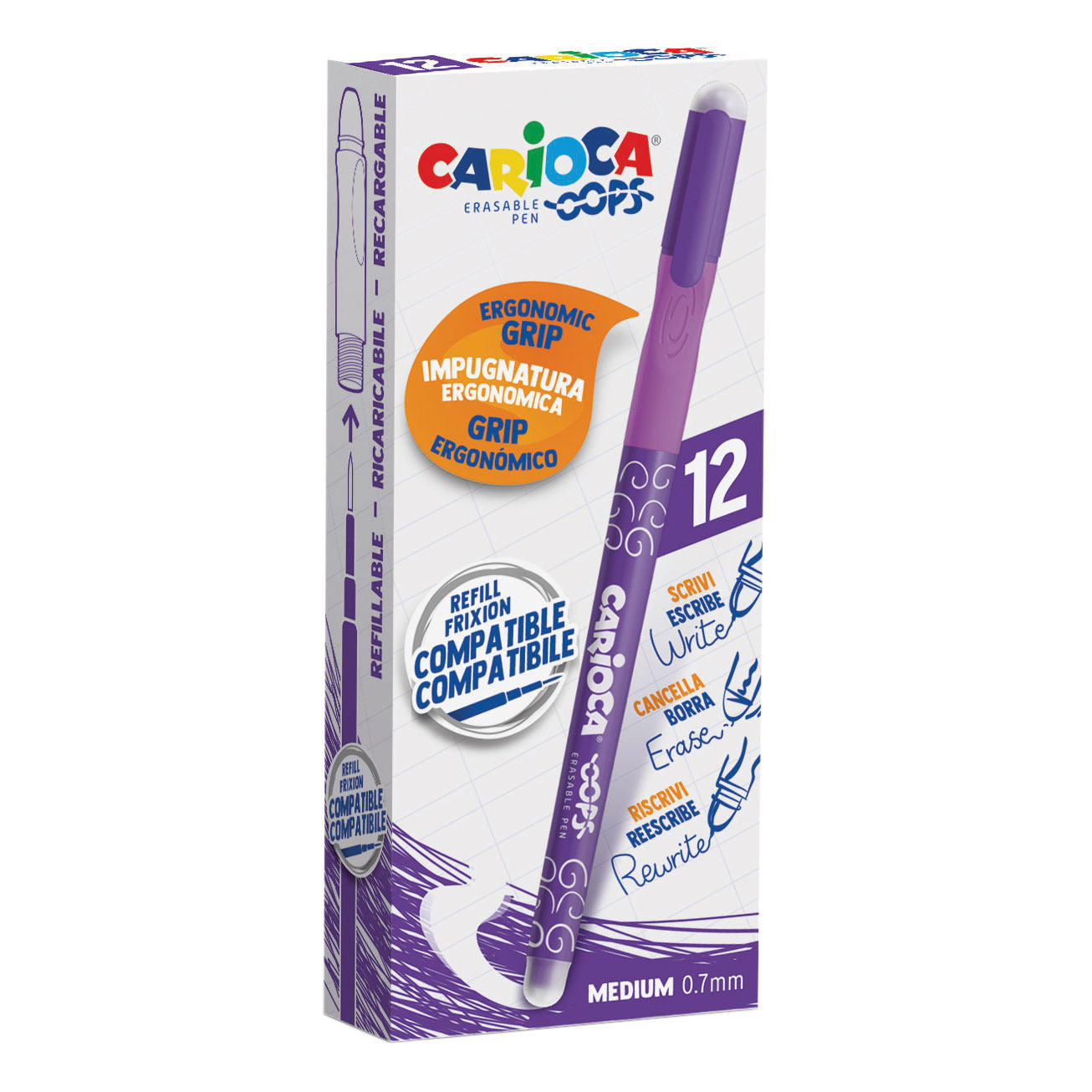 Esferografica Carioca Gel Apagavel Oops 43039/09 Lilas ( Imagem 2 de 2 ) - Preview