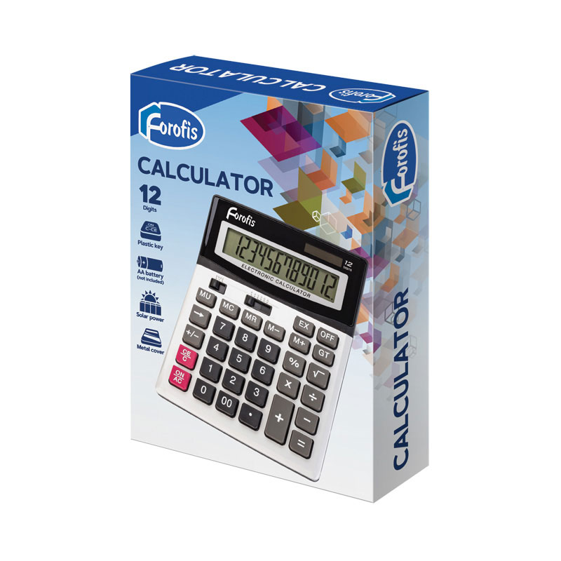 Calculadora De Secretária Forofis Prata 12 Digitos 91592 ( Imagem 2 de 2 ) - Preview