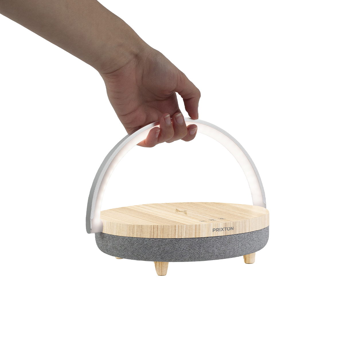 PRIXTON Bluetooth Speaker Light Charging Base LED Lamp - Wood ( Imagem 4 de 4 ) - Preview