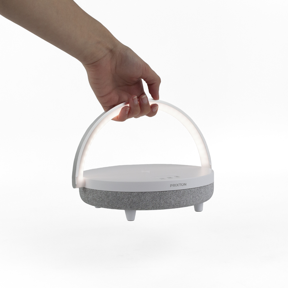 Coluna Bluetooth PRIXTON Speaker Ligth Base Carga Lâmpada LED - Branco ( Imagem 4 de 4 ) - Preview