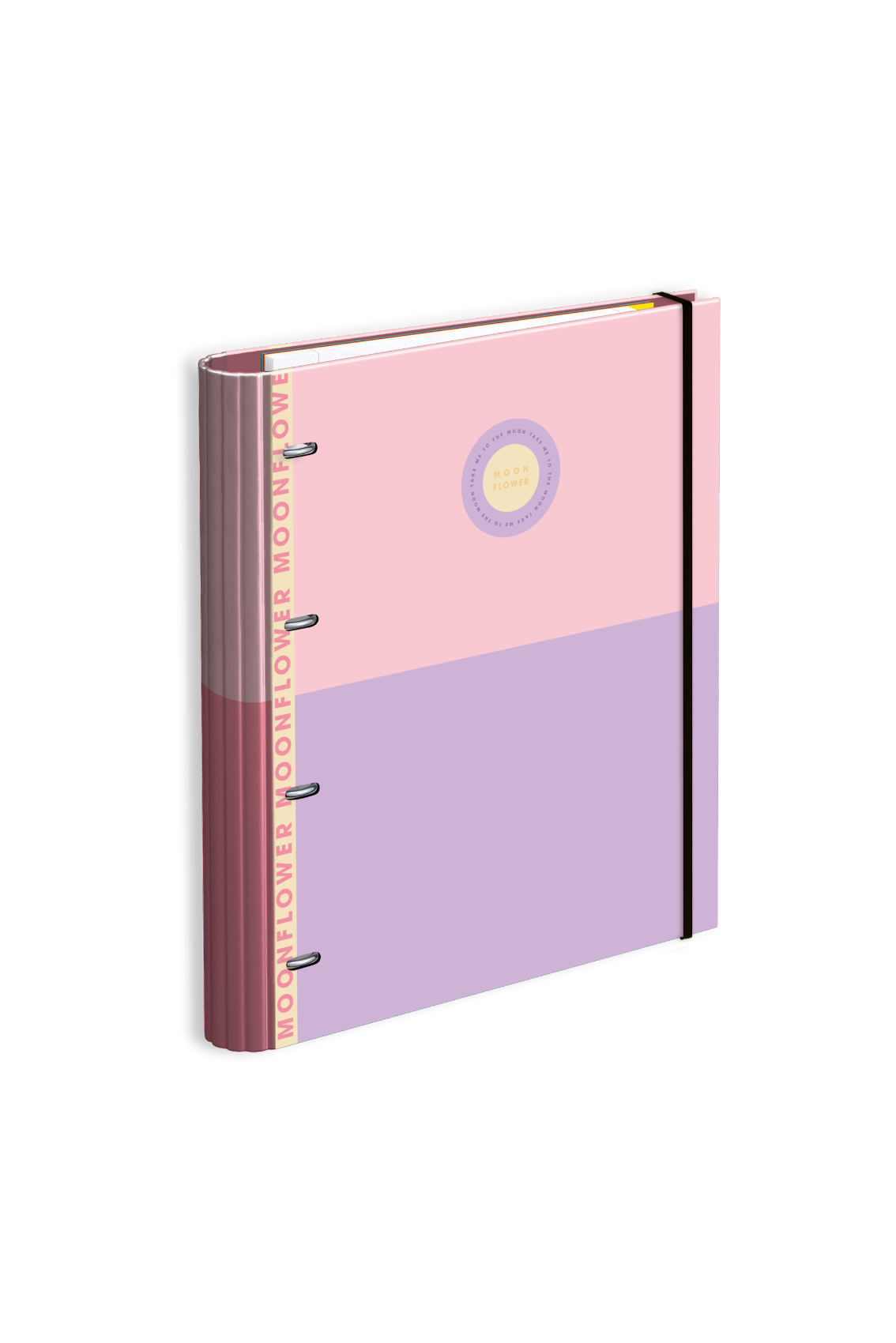 Capa A4 4 Argolas com Recarga Lombada 7 Vincos Campus Moonflower ( Imagem 2 de 2 ) - Preview