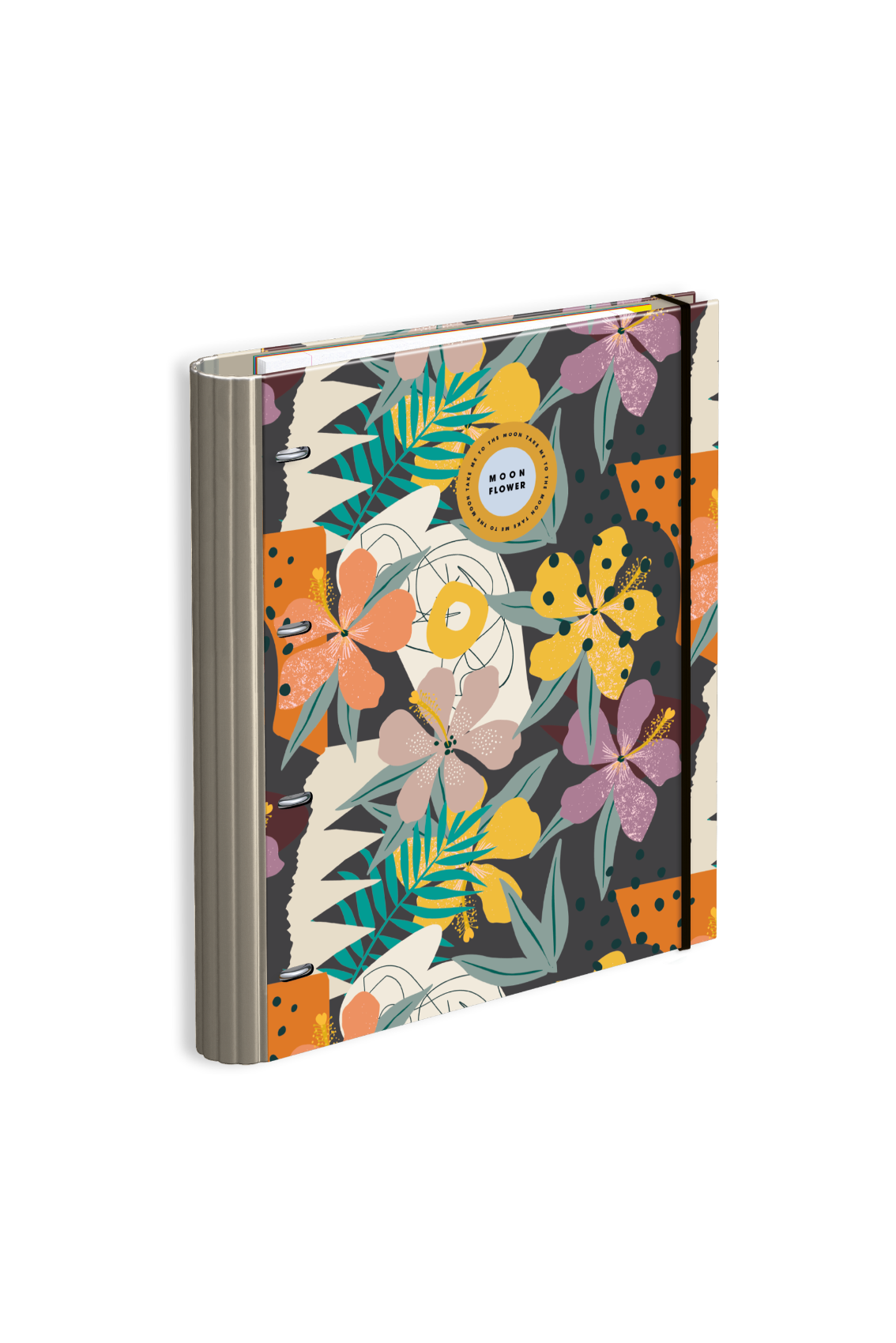 Capa A4 4 Argolas com Recarga Lombada 7 Vincos Teen Moonflower ( Imagem 2 de 2 ) - Preview