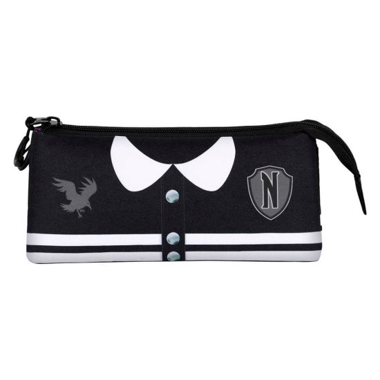 Wednesday Varsity Estojo Triplo FAN 2.0, Preta ( Imagem 2 de 3 ) - Preview