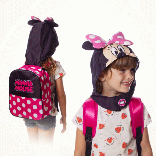 Disney Minnie Mouse Clever Mochila com Capuz Hood, Preta ( Imagem 4 de 4 ) - Preview
