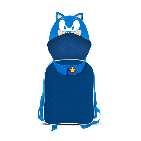 Sonic The Hedgehog - SEGA Classic Mochila com Capuz Hood, Azul ( Imagem 3 de 3 ) - Preview