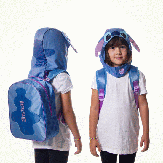 Disney Lilo e Stitch Lemur Mochila com Capuz Hood, Azul ( Imagem 3 de 4 ) - Preview