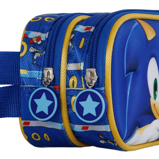 Sonic The Hedgehog - SEGA Tails Estojo Duplo 3D, Azul ( Imagem 4 de 4 ) - Preview