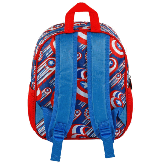 Marvel Capitão América First Mochila 3D Pequena, Azul ( Imagem 3 de 5 ) - Preview