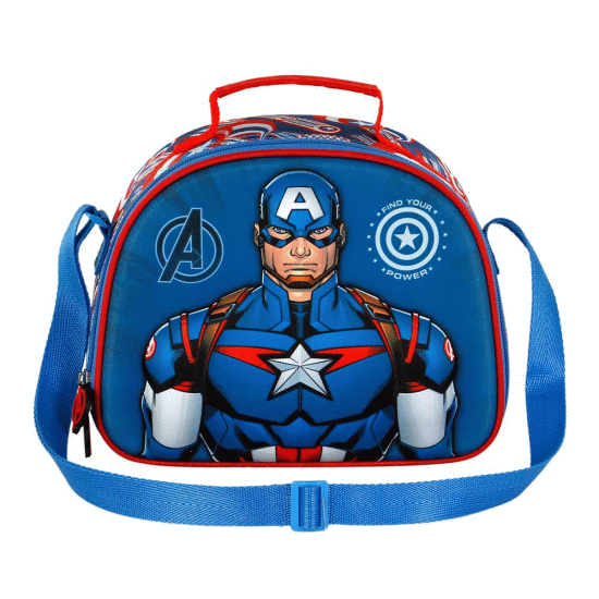 Marvel Capitão América First Lancheira 3D, Azul ( Imagem 2 de 5 ) - Preview