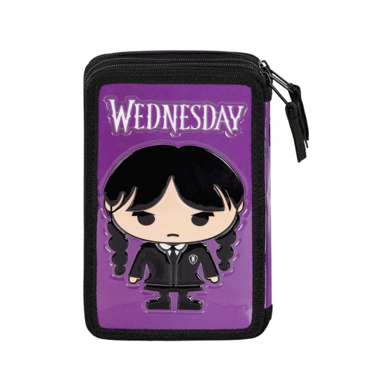 Wednesday Chibi Estojo para Lápis Completo Triplo, Lilás ( Imagem 2 de 5 ) - Preview