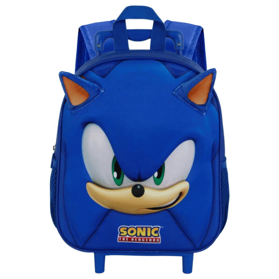 Sonic The Hedgehog - SEGA Face Mochila 3D com Rodas Pequena, Azul ( Imagem 3 de 5 ) - Preview