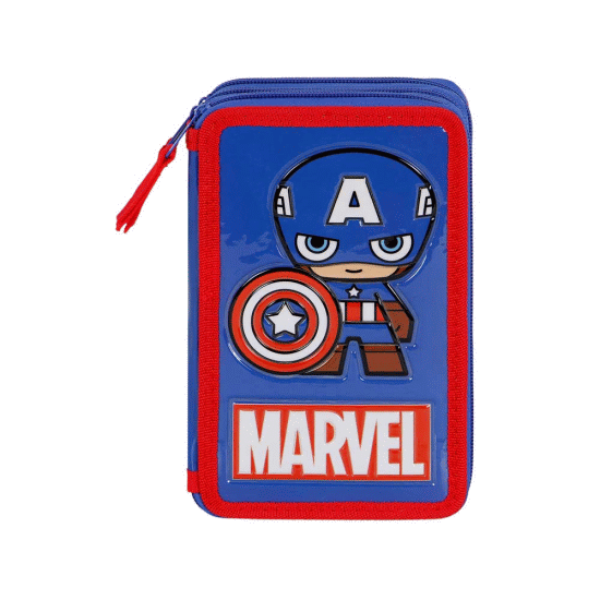 Marvel Capitão América Glory Estojo para Lápis Completo Triplo, Azul ( Imagem 3 de 5 ) - Preview