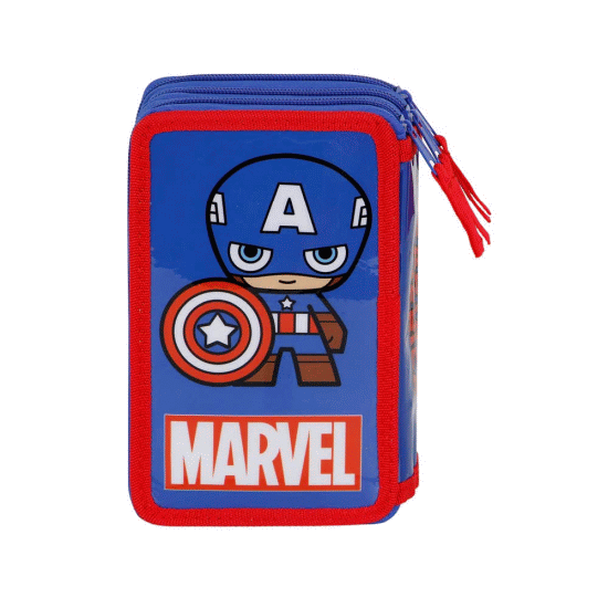 Marvel Capitão América Glory Estojo para Lápis Completo Triplo, Azul ( Imagem 4 de 5 ) - Preview