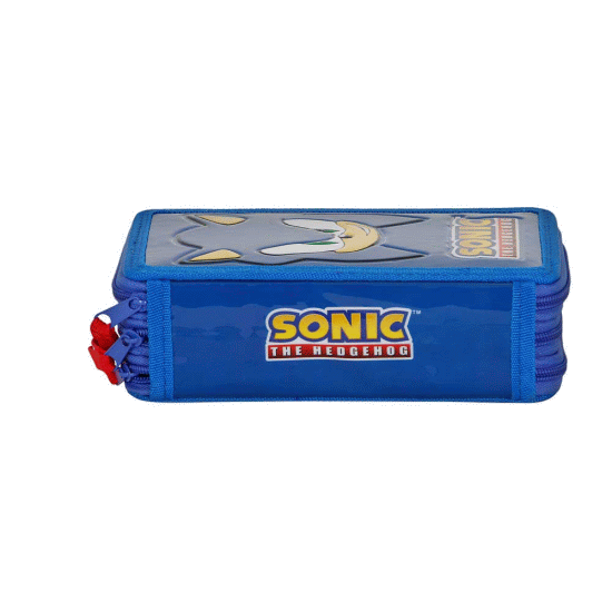 Sonic The Hedgehog - SEGA Sight Estojo para Lápis Completo Triplo, Azul ( Imagem 5 de 5 ) - Preview