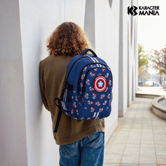 Marvel Capitão América Brave Mochila Running PLUS, Azul ( Imagem 4 de 4 ) - Preview