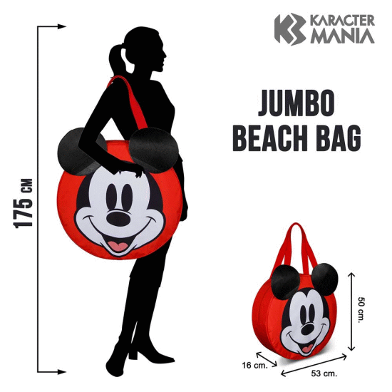 Disney Mickey Mouse Face Soleil Beach Bag, Black ( Imagem 4 de 4 ) - Preview