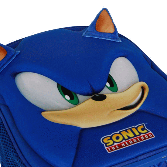 Sonic The Hedgehog - SEGA Face Mochila 3D com Rodas Pequena, Azul ( Imagem 5 de 5 ) - Preview