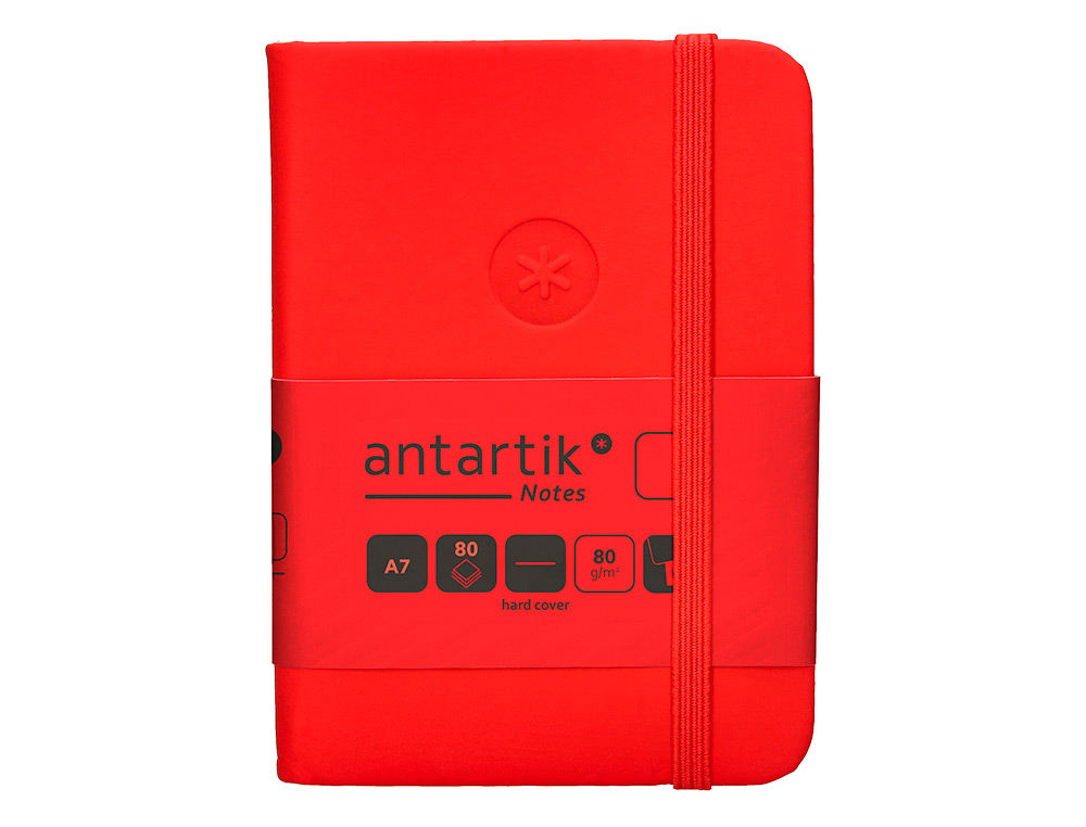 Caderno com elastico antartik capa dura a7 folhas lisas vermelho 80 folhas 80 gr fsc ( Imagem 2 de 11 ) - Preview