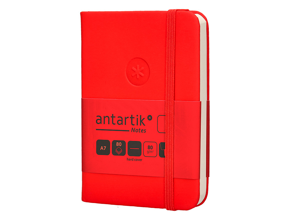 Caderno com elastico antartik capa dura a7 folhas lisas vermelho 80 folhas 80 gr fsc ( Imagem 4 de 11 ) - Preview