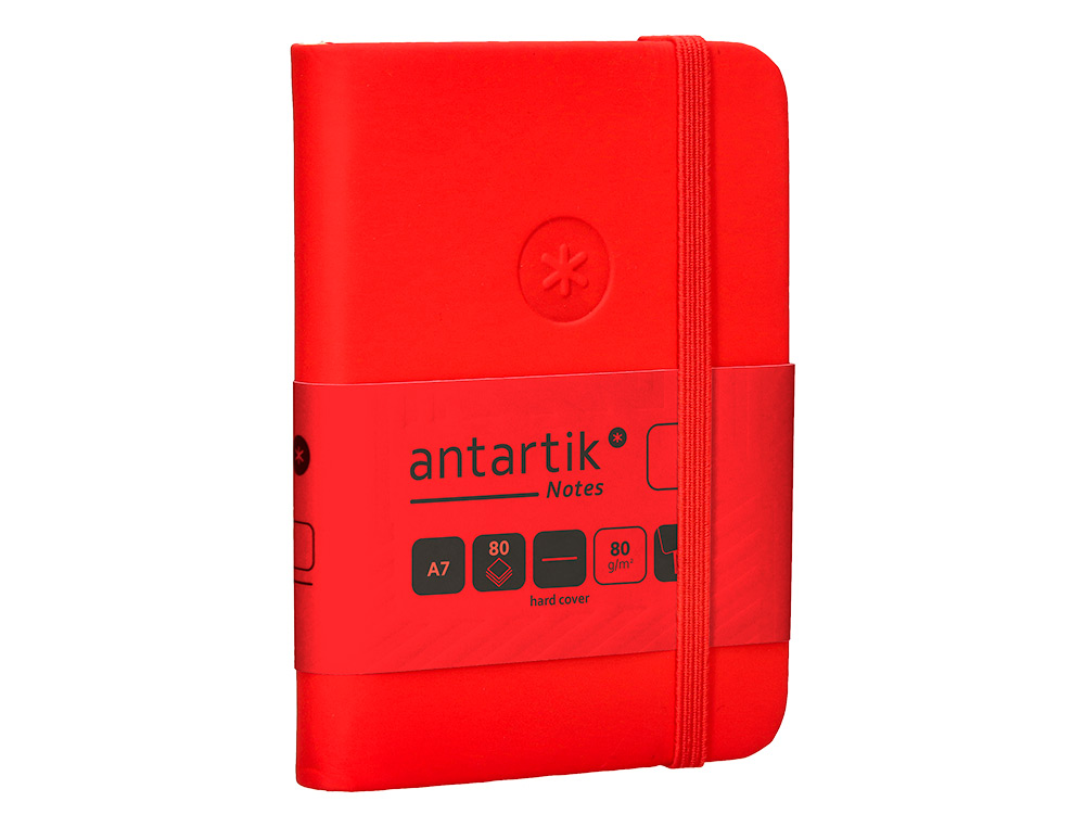 Caderno com elastico antartik capa dura a7 folhas lisas vermelho 80 folhas 80 gr fsc ( Imagem 5 de 11 ) - Preview