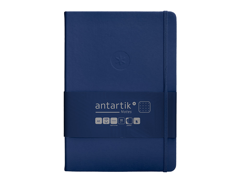 Caderno com elastico antartik capa dura a5 folhas pontos azul marinho 100 folhas 80 gr fsc ( Imagem 2 de 11 ) - Preview