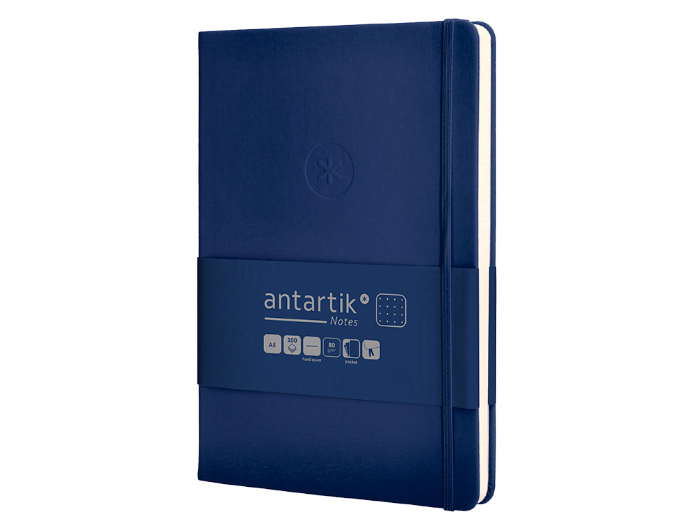 Caderno com elastico antartik capa dura a5 folhas pontos azul marinho 100 folhas 80 gr fsc ( Imagem 4 de 11 ) - Preview