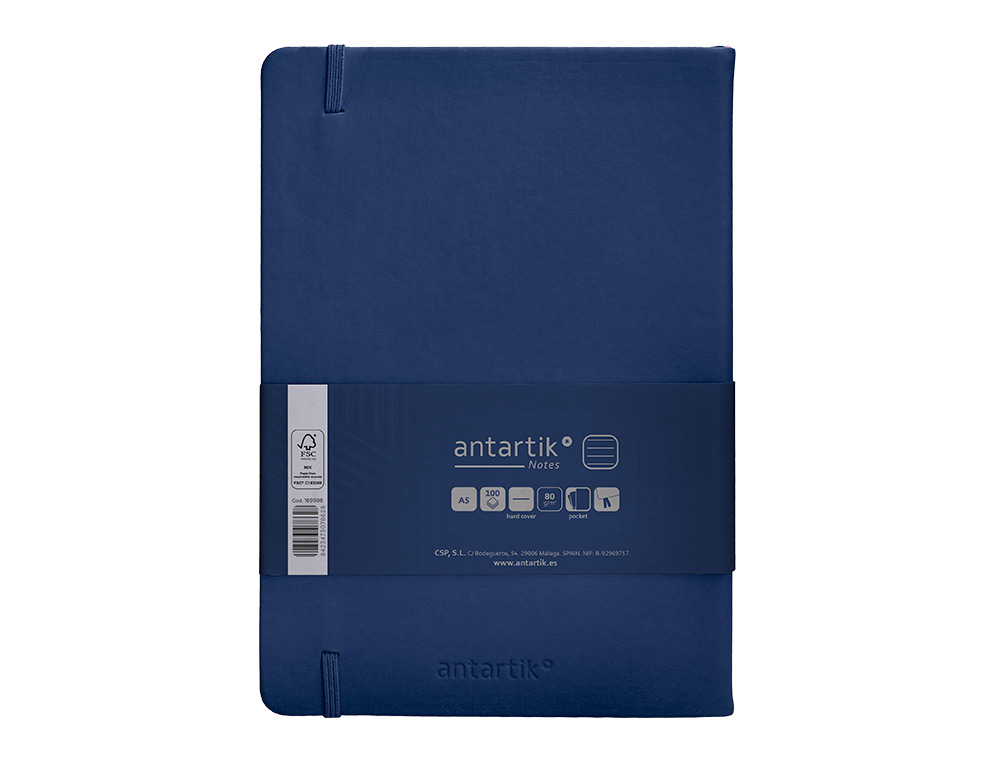Caderno com elastico antartik capa dura a5 folhas linhas azul marinho 100 folhas 80 gr fsc ( Imagem 3 de 11 ) - Preview