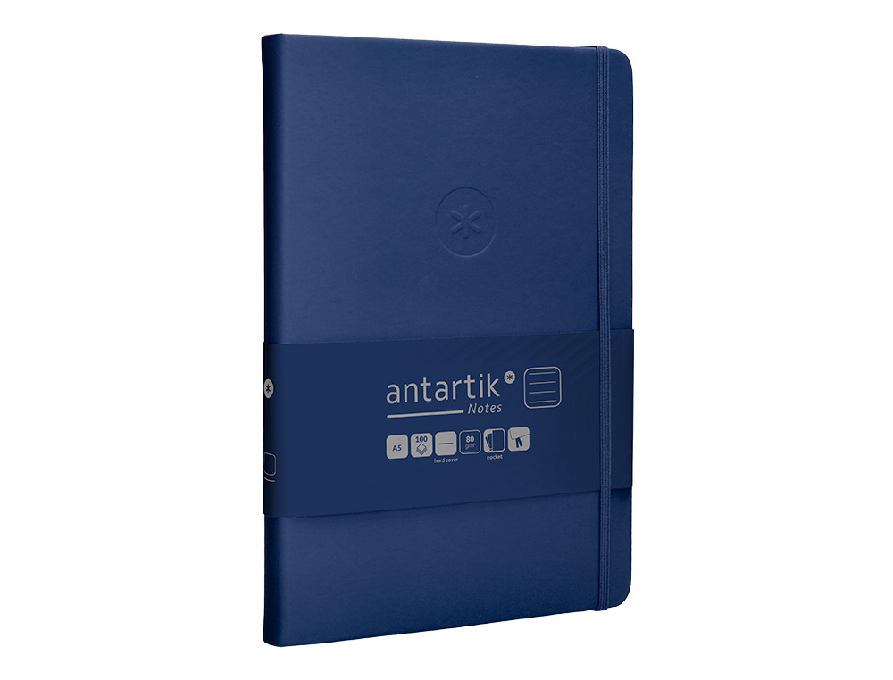 Caderno com elastico antartik capa dura a5 folhas linhas azul marinho 100 folhas 80 gr fsc ( Imagem 5 de 11 ) - Preview