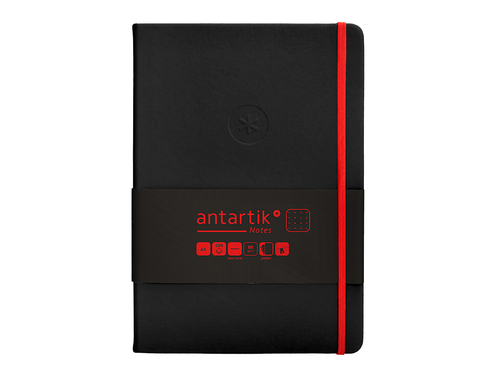 Caderno com elastico antartik capa dura a5 folhas pontos preto e vermelho 100 folhas 80 gr fsc ( Imagem 2 de 11 ) - Preview