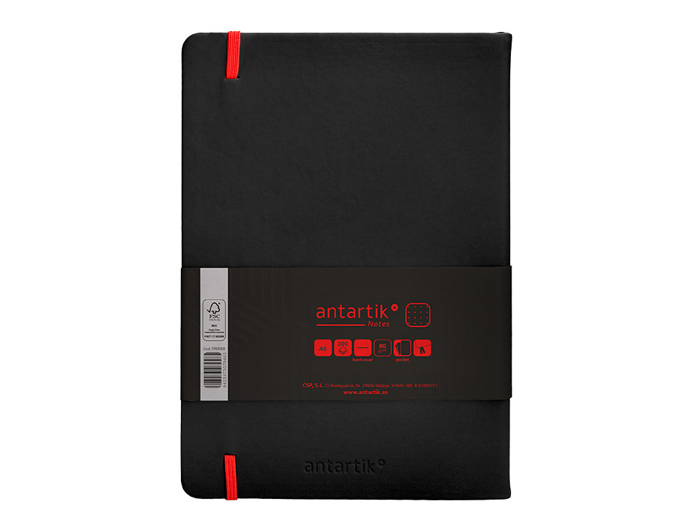 Caderno com elastico antartik capa dura a5 folhas pontos preto e vermelho 100 folhas 80 gr fsc ( Imagem 3 de 11 ) - Preview