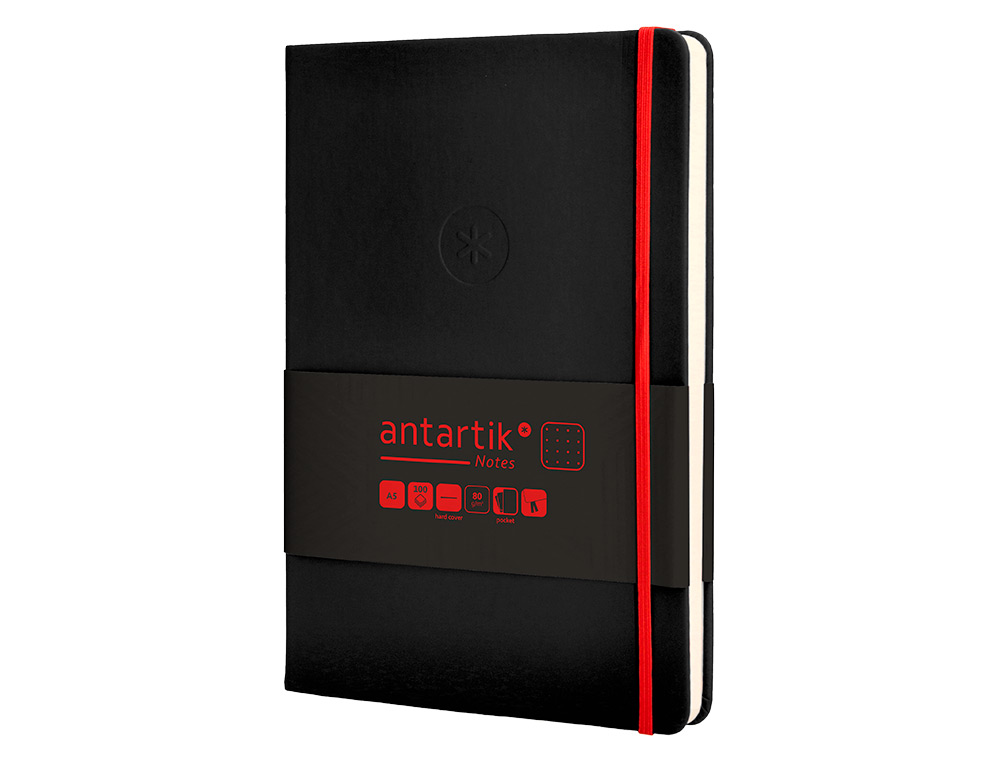 Caderno com elastico antartik capa dura a5 folhas pontos preto e vermelho 100 folhas 80 gr fsc ( Imagem 4 de 11 ) - Preview