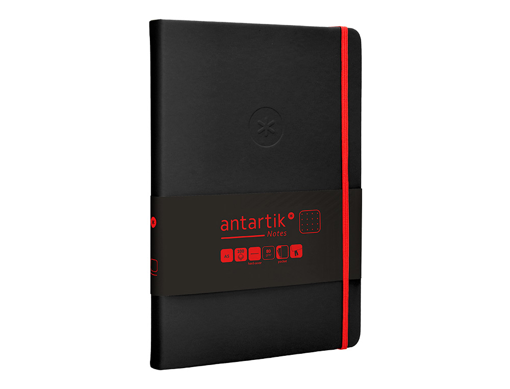 Caderno com elastico antartik capa dura a5 folhas pontos preto e vermelho 100 folhas 80 gr fsc ( Imagem 5 de 11 ) - Preview