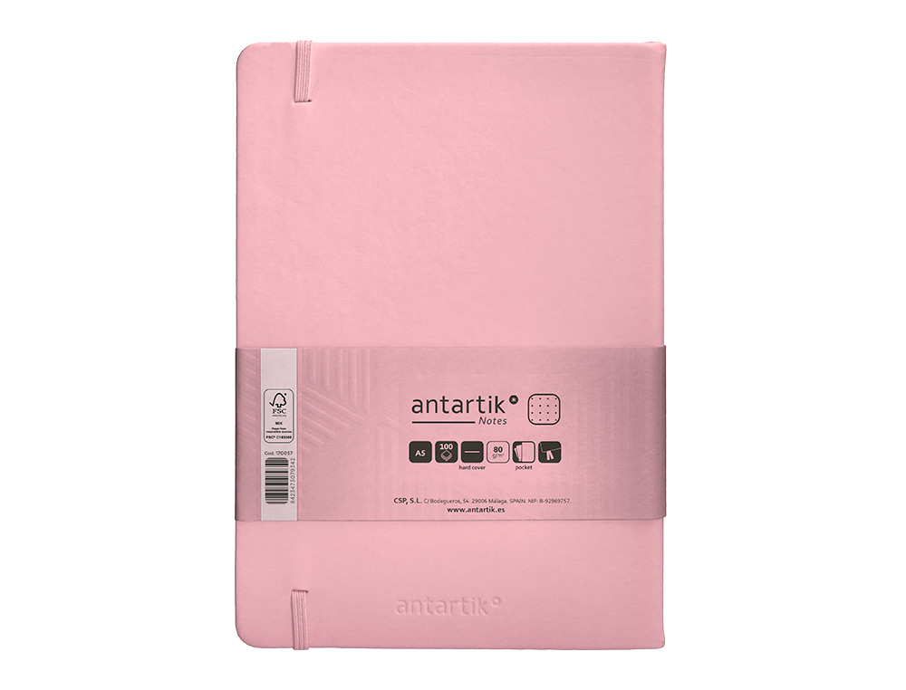 Caderno com elastico antartik capa dura a5 folhas pontos rosa pastel 100 folhas 80 gr fsc ( Imagem 3 de 11 ) - Preview