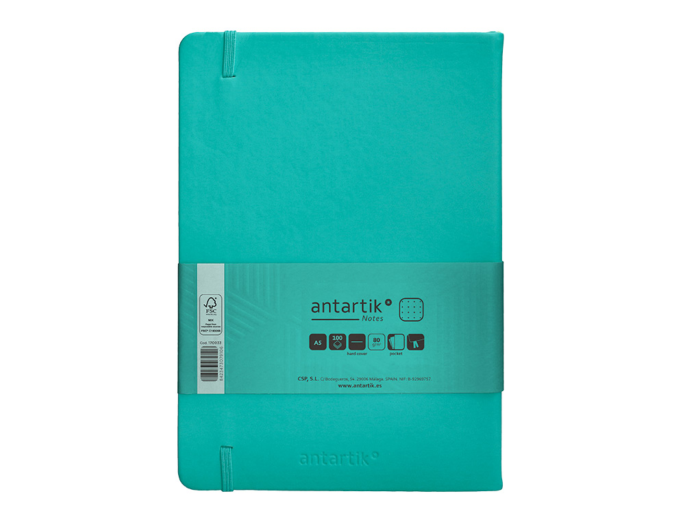 Caderno com elastico antartik capa dura a5 folhas pontos turquesa 100 folhas 80 gr fsc ( Imagem 3 de 11 ) - Preview