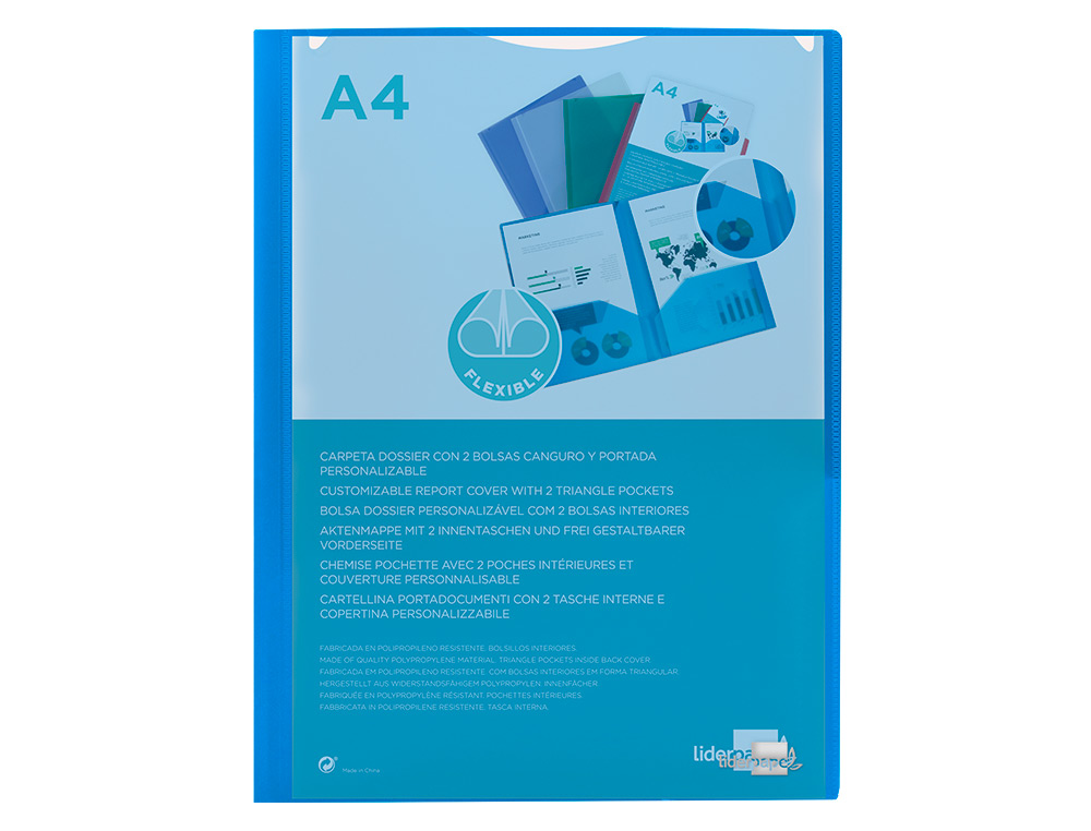 Bolsa Dossier Liderpapel C/Dupla Bolsa Din A4 – Azul ( Imagem 2 de 13 ) - Preview