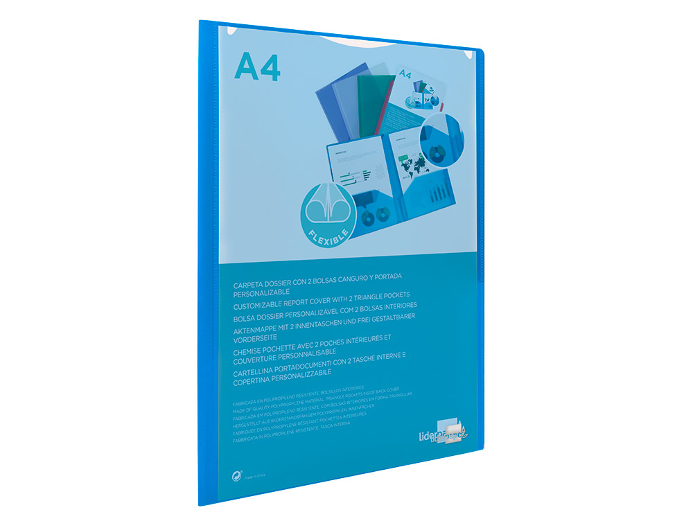 Bolsa Dossier Liderpapel C/Dupla Bolsa Din A4 – Azul ( Imagem 5 de 13 ) - Preview