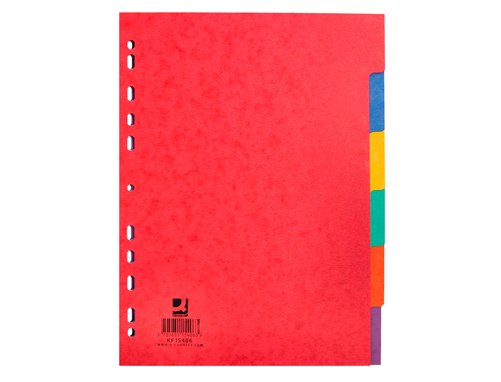 Q-Connect Glossy Cardstock Divider Set of 6 DIN A4 Multi-Perforated Dividers ( Imagem 2 de 9 ) - Preview