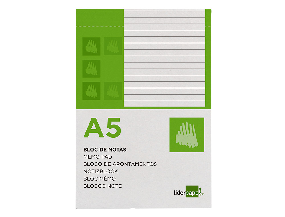 Bloco de apontamentos liderpapel din a5 80 f pautado (6 unidades) ( Imagem 2 de 17 ) - Preview