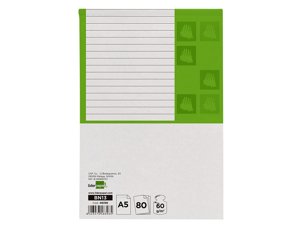 Bloco de apontamentos liderpapel din a5 80 f pautado (6 unidades) ( Imagem 5 de 17 ) - Preview