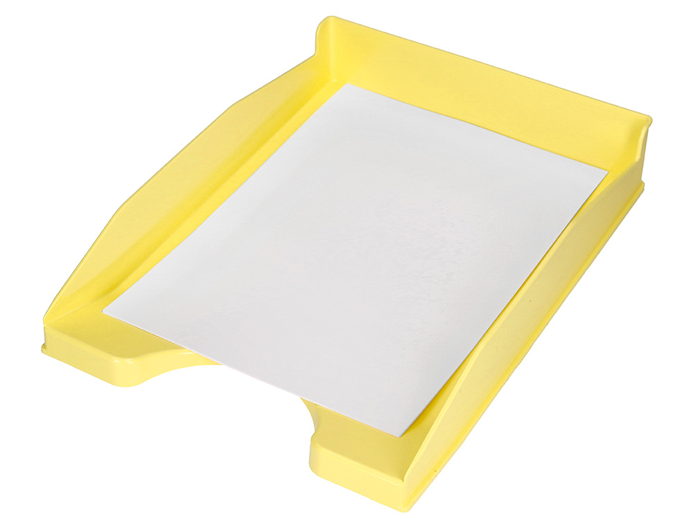 Bandeja de secretaria q-connect amarelo pastel opaco 240x70x340mm ( Imagem 4 de 6 ) - Preview
