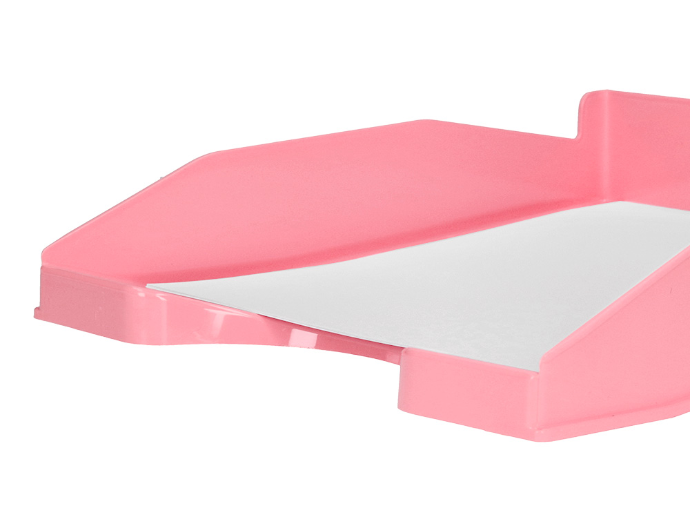 Bandeja de secretaria q-connect rosa pastel opaco 240x70x340mm ( Imagem 5 de 6 ) - Preview