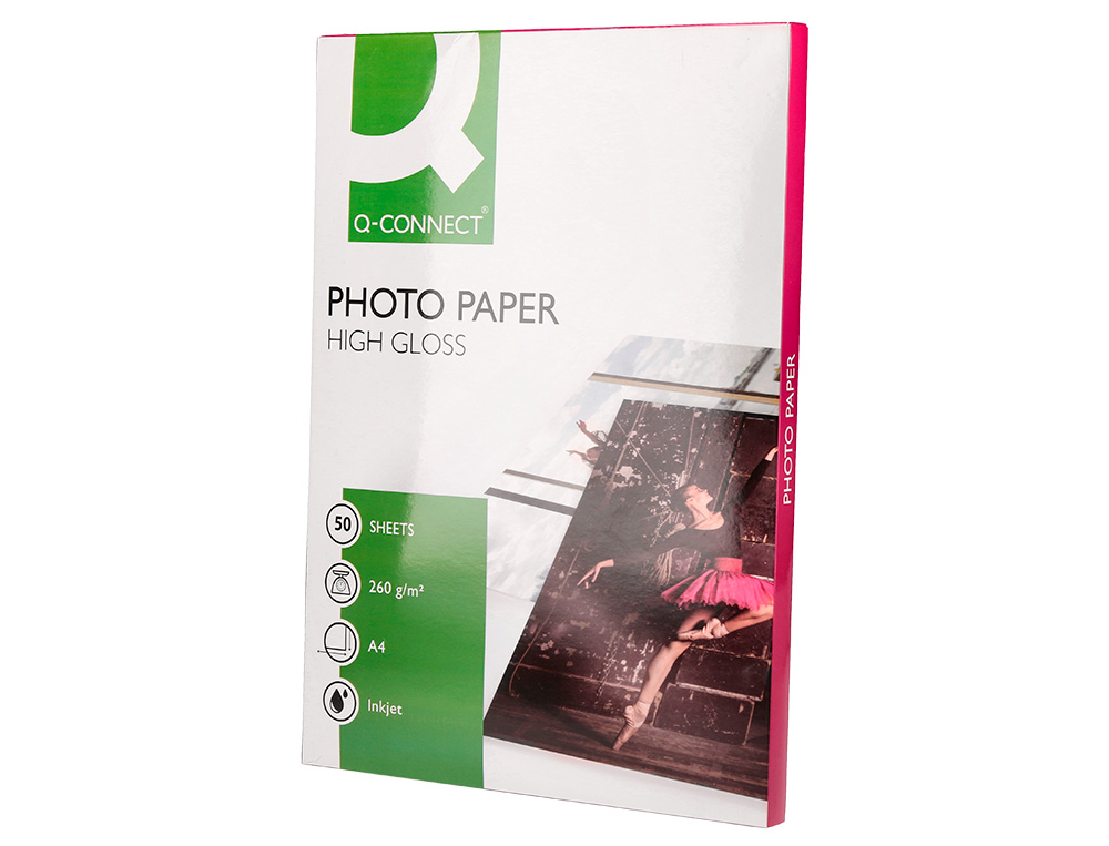 Papel fotografia q-connect glossy tinteiro din a4 260 gr caixa de 50 folhas ( Imagem 3 de 12 ) - Preview
