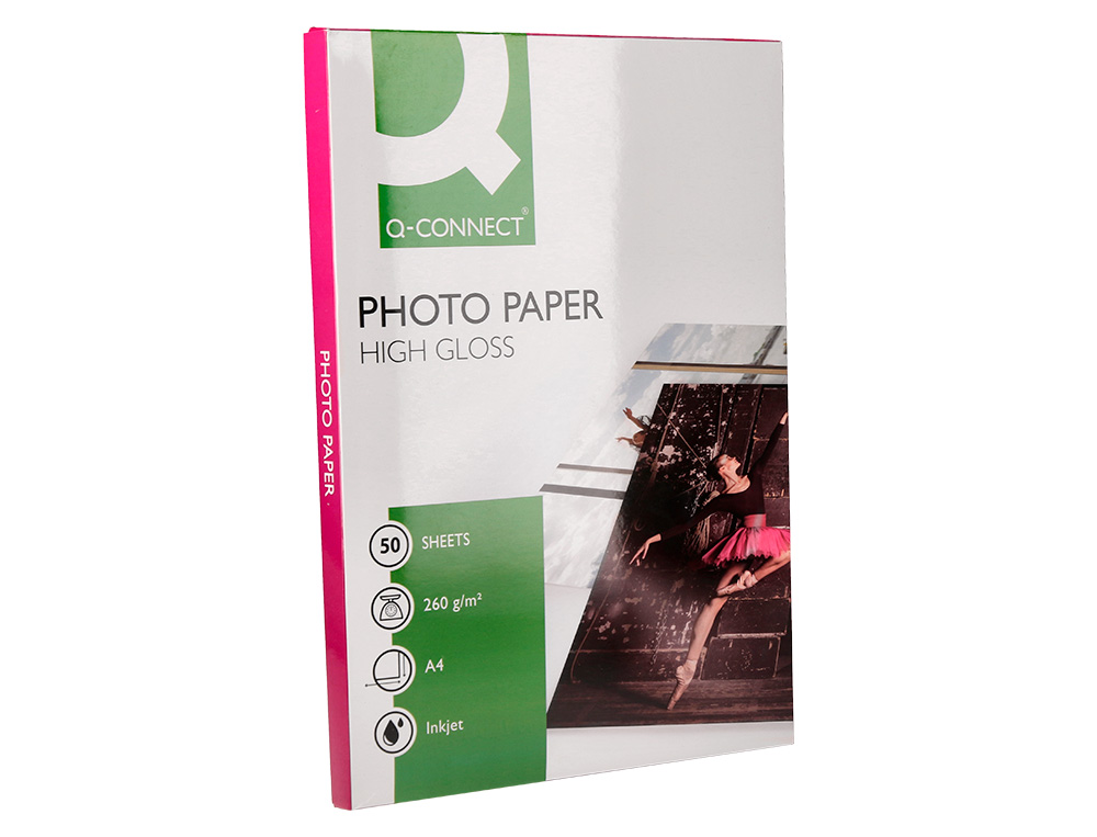 Papel fotografia q-connect glossy tinteiro din a4 260 gr caixa de 50 folhas ( Imagem 5 de 12 ) - Preview