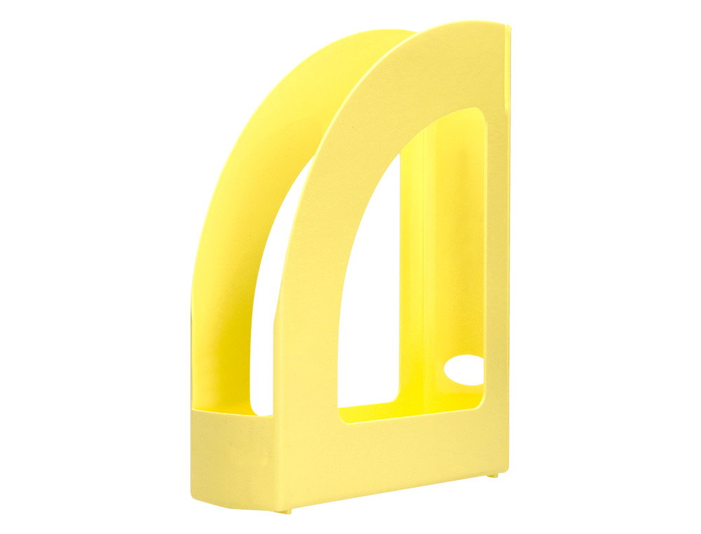 Porta revistas plastico q-connect cor amarelo pastel ( Imagem 5 de 7 ) - Preview