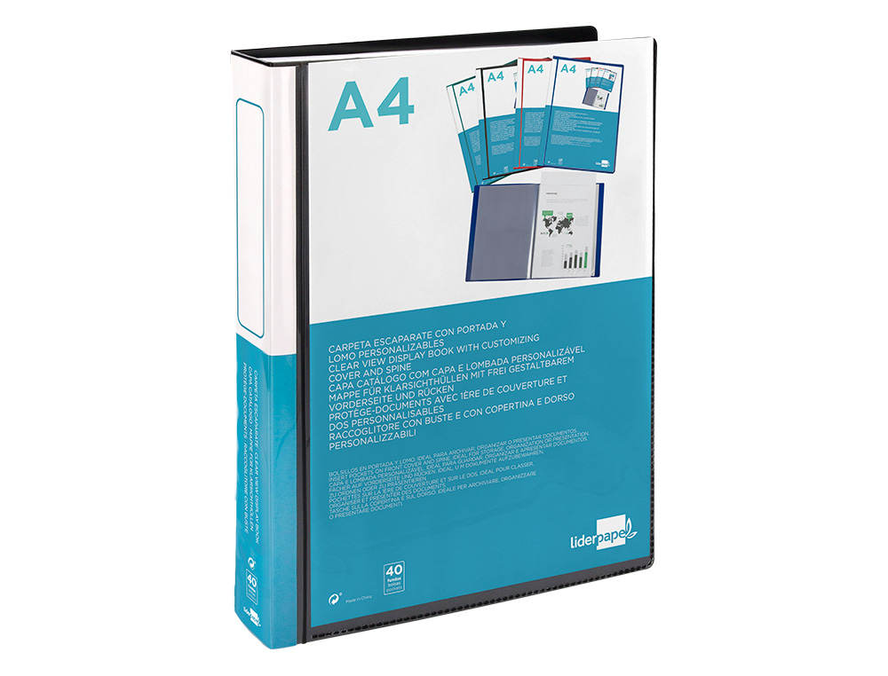Liderpapel Catalog Cover - 40 Bags - Din A4 Black ( Imagem 5 de 10 ) - Preview