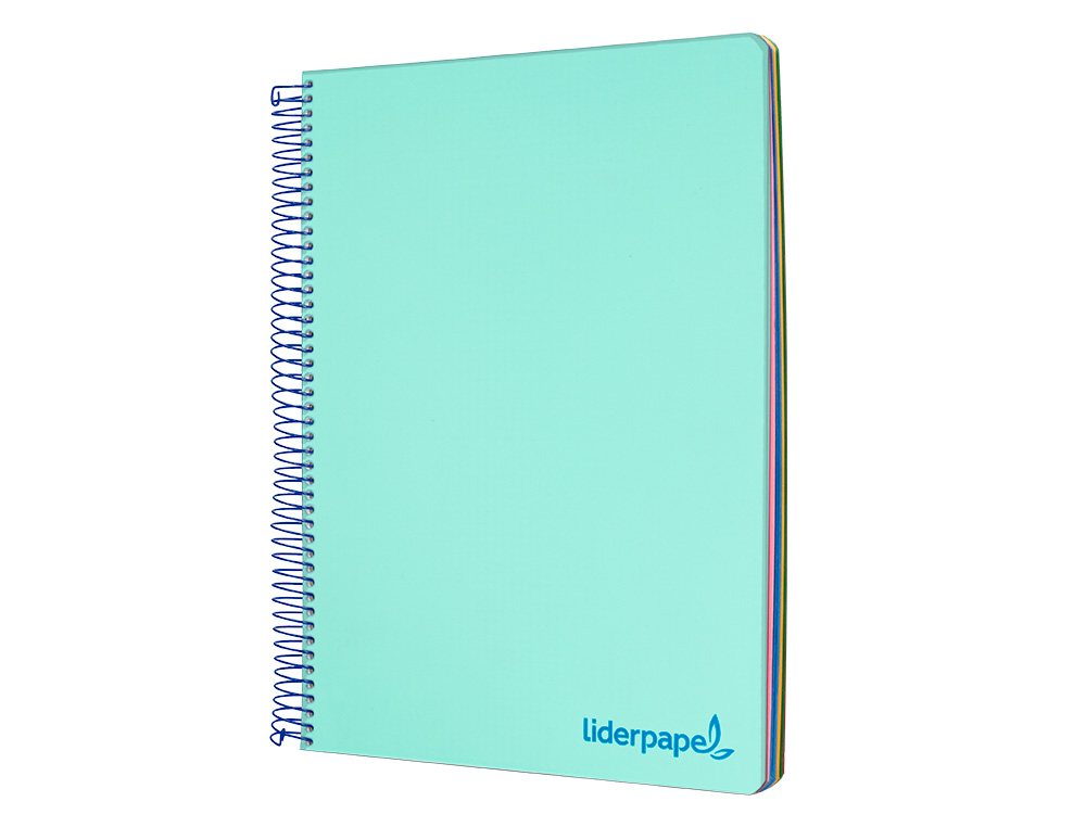 Caderno espiral liderpapel din a4 wonder capa plastico 120 f 90 gr quadricula 5 mm 5 bandas de cores 4 furos verde ( Imagem 4 de 16 ) - Preview