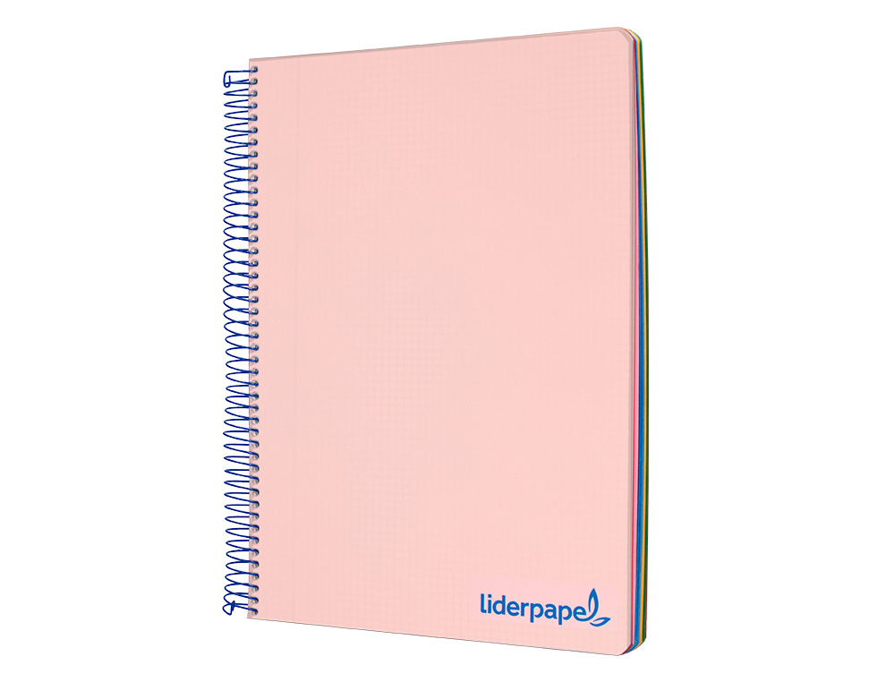 Caderno espiral liderpapel din a4 wonder capa plastico 120 f 90 gr quadricula 5 mm 5 bandas de cores 4 furos rosa ( Imagem 4 de 16 ) - Preview