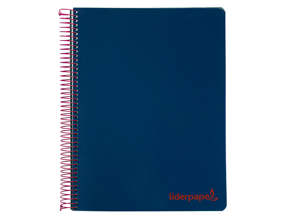 Caderno espiral liderpapel din a5 wonder capa plastico 120 f 90 gr quadricula 5mm 5 bandas de cores 6 furos azul marinho ( Imagem 2 de 16 ) - Preview