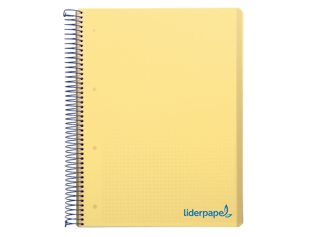 Caderno espiral liderpapel din a5 wonder capa plastico 120 f 90 gr quadricula 5mm 5 bandas de cores 6 furos amarelo ( Imagem 3 de 16 ) - Preview